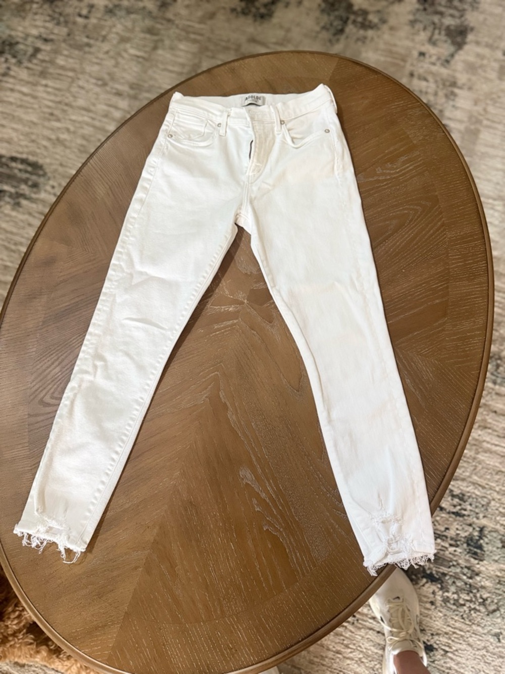 AGOLDE Jamie Skinny Jeans 26 White | High Rise | Frayed Hem | Premium Denim